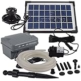 Agora-Tec® Solar Bachlaufpumpe Set 3,5W Blei-Gel-Akku & 3-Fach LED Ring