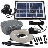 Agora-Tec® Solar Bachlaufpumpe Set 3,5W Blei-Gel-Akku & 3-Fach LED Ring